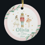 Nutcracker Winter Ballet Weihnachten Keramik Ornament<br><div class="desc">Nutcracker Ballett Winterschneeflocken Weihnachtsschmuck. Personalisiert mit Namen und Rolle in Nutcracker.</div>
