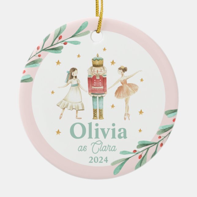 Nutcracker Winter Ballet Weihnachten Keramik Ornament (Vorne)