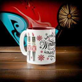 Nutcracker Winter Wonderland Script Snowflake Zweifarbige Tasse