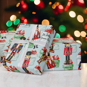 Nutcracker zum und aus Namenswrapping-Papier hinzu Geschenkpapier