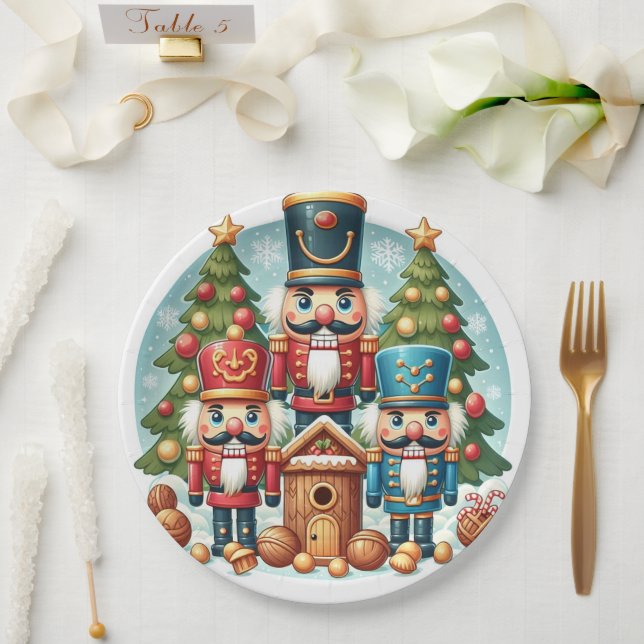 Nutcrackers Christmas Plate Pappteller (Hochzeit)
