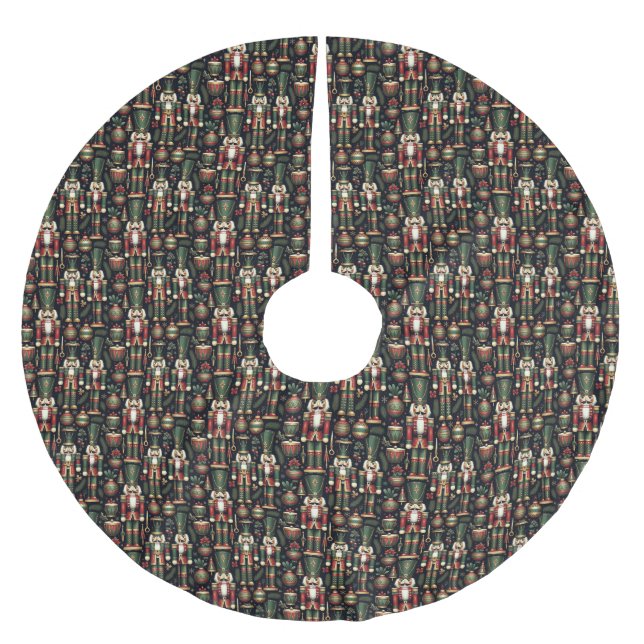 Nutcrackers Muster Baumrock Polyester Weihnachtsbaumdecke (Vorderseite)