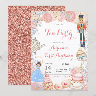 NutcrackerTea Party Swea Invitation d'anniversaire
