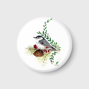 Nuthatch Bird Art Magnet