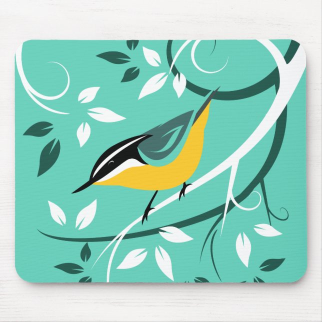 Nuthatch Bird in Tree Mousepad (Vorne)