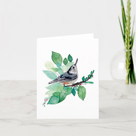 Nuthatch Elegante Wasserfarben-Note-Karte