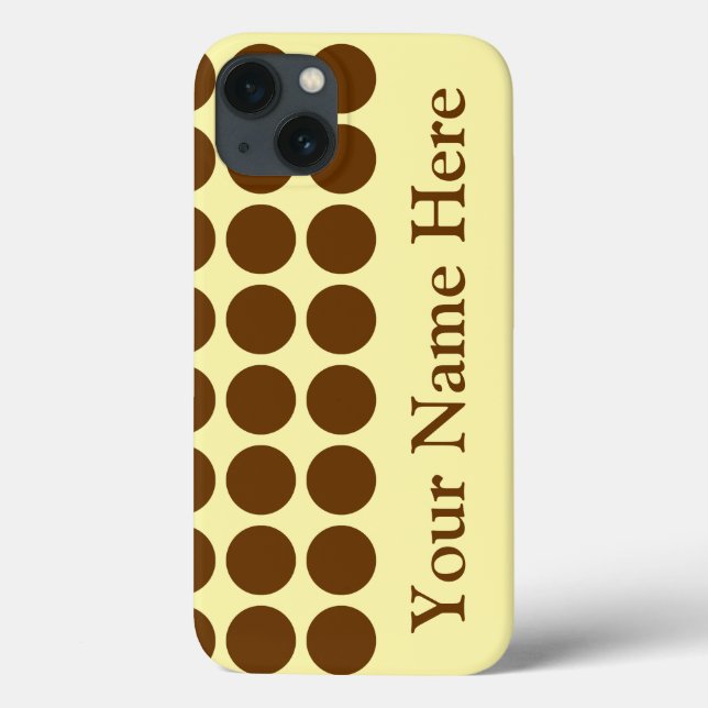 Nutmeg Cream Neutral Dots mit Namen Case-Mate iPhone Hülle (Rückseite)