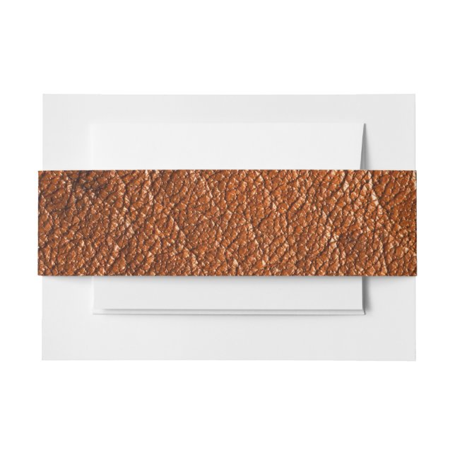 Nutmeg Leather Einladungsbanderole (Vorderseite Beispiel)