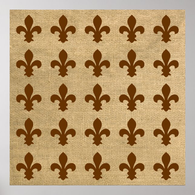 Nutmeg Parisian Moods Fleur de Lys Pattern Poster (Vorne)