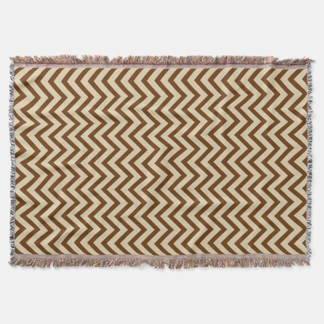 Nutmeg Spice Moods Chevrons Decke (Vorderseite)