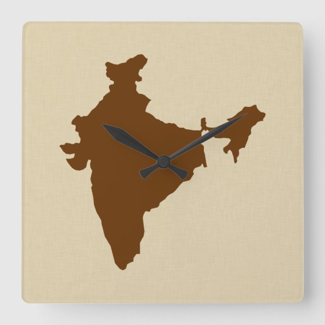 Nutmeg Spice Moods Indien Quadratische Wanduhr (Vorderseite)