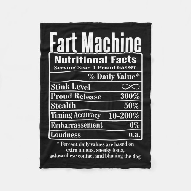 Nutrion Facts Furz Vater Jokes Funny Farting Fleecedecke (Vorderseite)