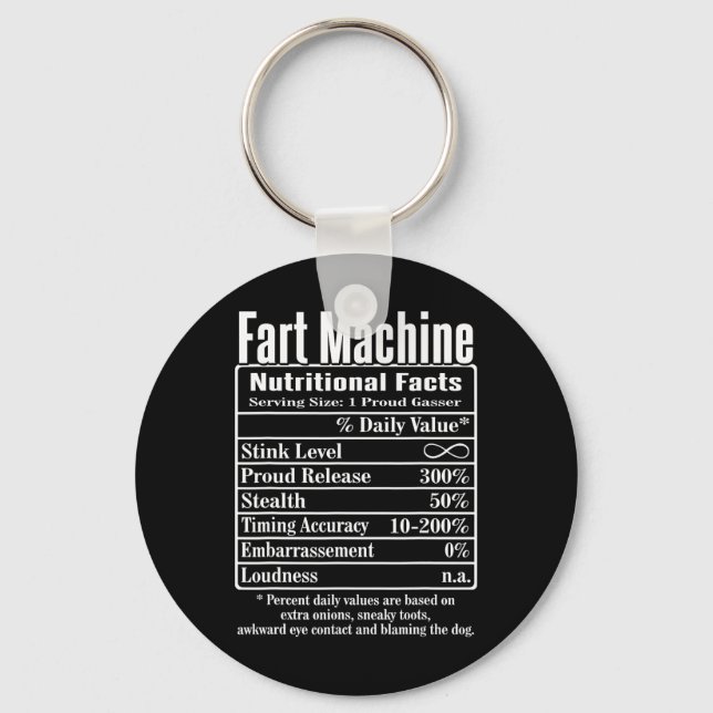 Nutrion Facts Furz Vater Jokes Funny Farting Schlüsselanhänger (Vorderseite)