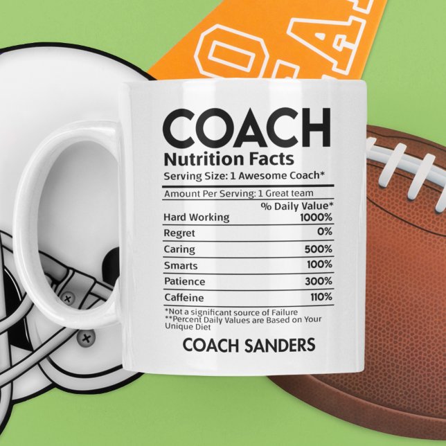Nutrition Facts Coach Funny Coach Kaffeetasse (Von Creator hochgeladen)