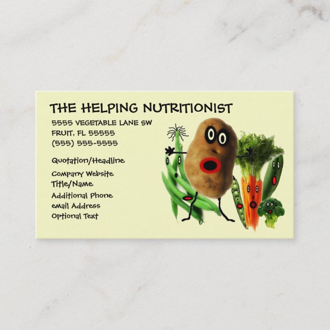Nutritionist-Cartoon Visitenkarte (Vorderseite)