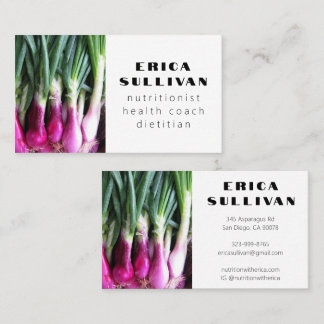Nutritionist Health Coach Koch Diet Veggies Foto Visitenkarte