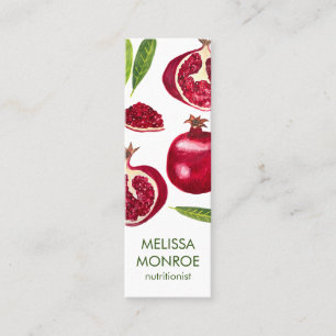 Nutritionist Koch Coach Pomegranate Herbst Obst Mini Visitenkarte