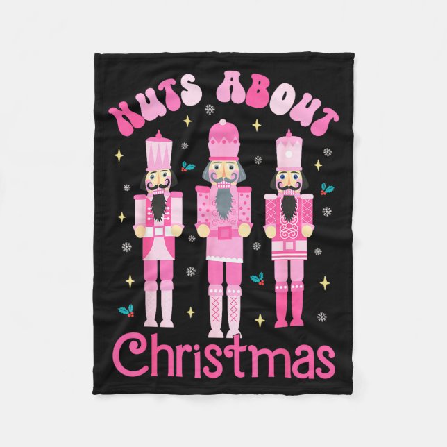 Nuts About Christmas Nutcracker Funny Christmas  Fleecedecke (Vorderseite)