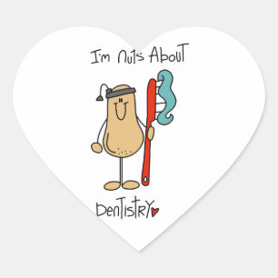 Nuts About Dentistry T-Shirts und Geschenke Herz-Aufkleber