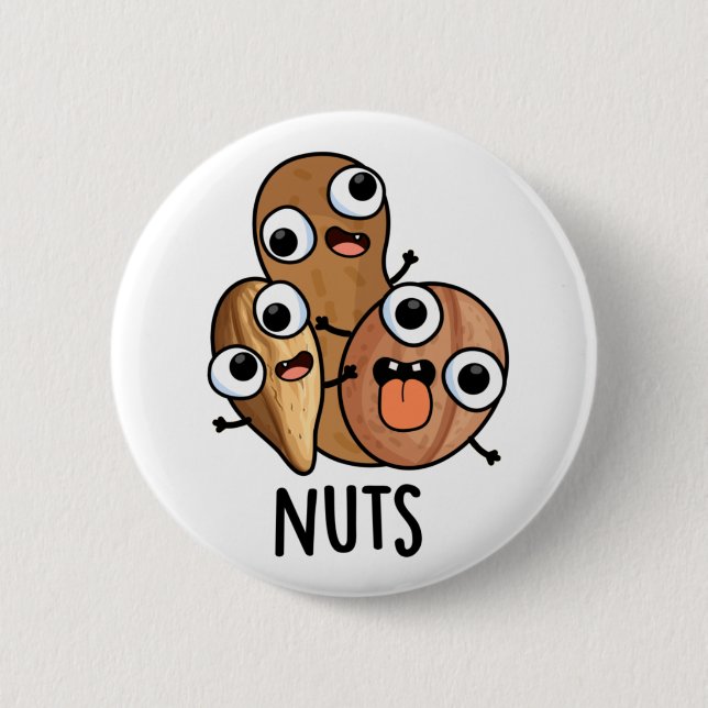 Nuts Funny Nutty Food Puff Button (Vorderseite)