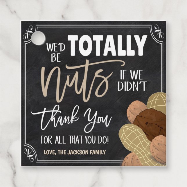 Nuts Gift Tag Geschenkanhänger (Vorderseite)