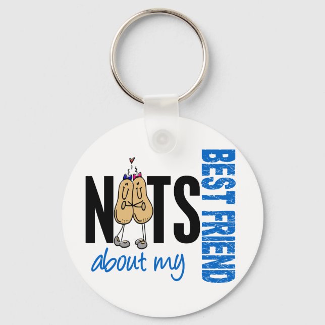 Nuts über meine beste Freundin 1 blau Schlüsselanhänger (Vorderseite)