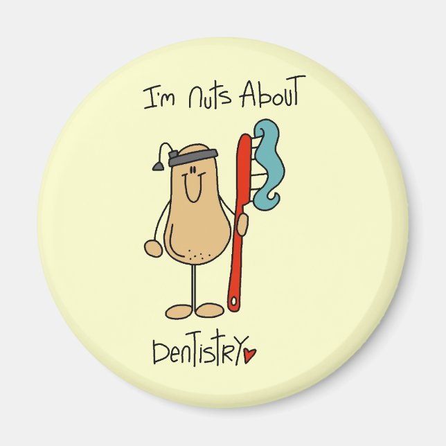 Nuts über Zahnheilkunde T - Shirt und Geschenke Magnet (Vorne)