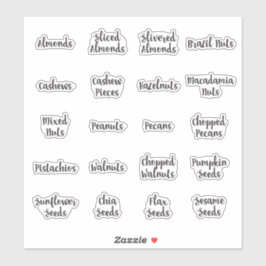 Nuts und Saatgut Pantry Storage JAR Script Labels