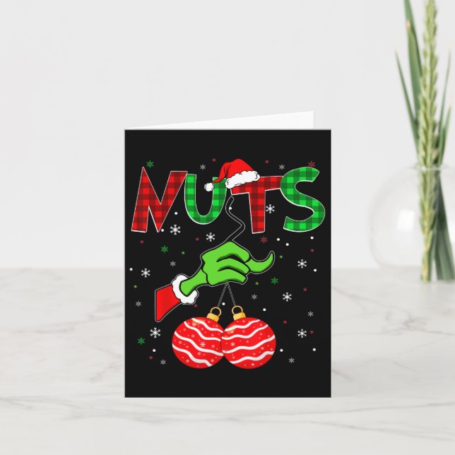 Nuts Weihnachten Weihnachtsmänner Frauen Erwachsen Karte (Vorderseite)