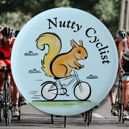 Nutty Cyclist, Eichhörnchen auf einem Fahrrad, Fah Button
