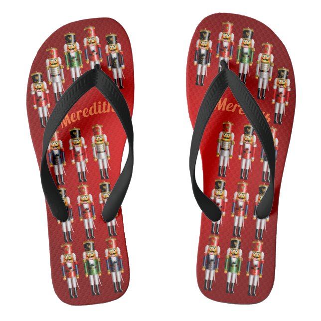 Nutty Nutcracker Toy Soldiers Army Flip Flops (Fußbett)