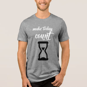 „Nutze den heutigen Tag“: Inspirierender Spruchtex Tri-Blend Shirt