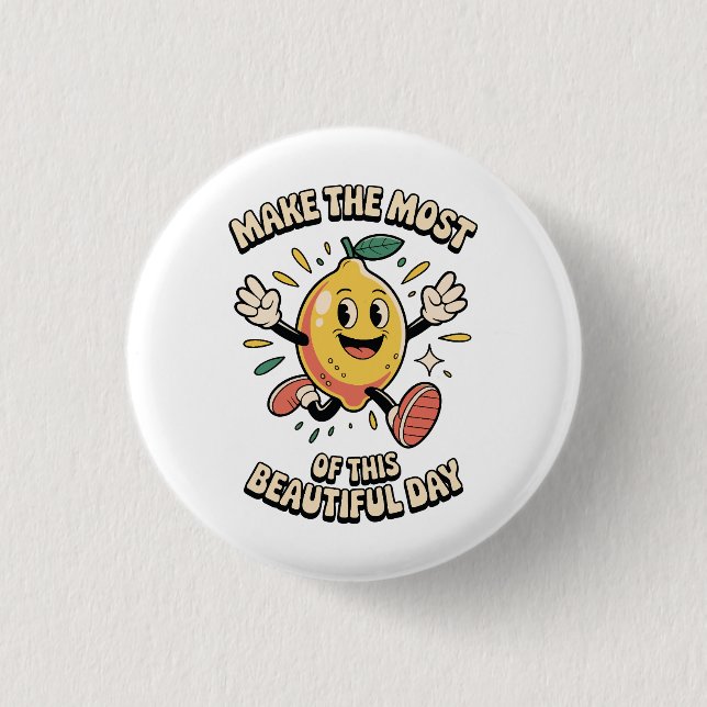 Nutze den Moment – Zitronen-Pin-Button Button (Vorderseite)