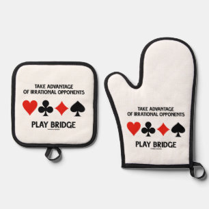 Nutze Irrationale Gegner Aus Spiele Bridge Ofenhandschuh & Topflappen-Set