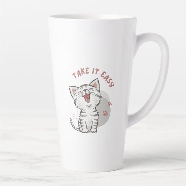 "NUTZEN SIE ES LEICHT" Kätzchen Latte Tasse (Rechts)