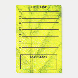 Nützliche Liste| Lebendes Grünes Blatt| Foto Post-it Klebezettel