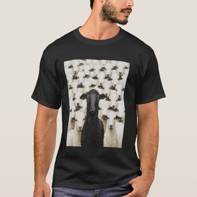 Nutztier Schaf Schwarz T-Shirt (Vorderseite)