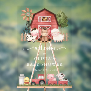 Nutztier, Süße Tiere, Babyparty Willkommen Acrylschild