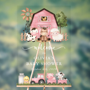 Nutztier, Süße Tiere, Babyparty Willkommen Acrylschild