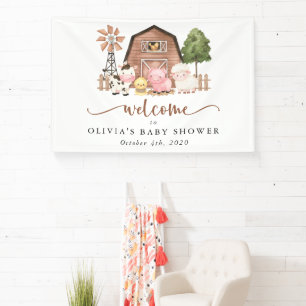 Nutztier, Süße Tiere, Babyparty Willkommen Banner