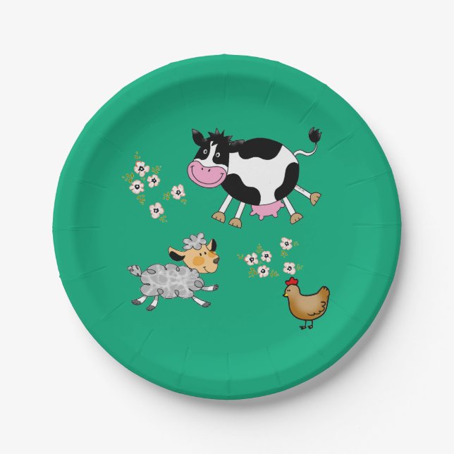 Nutztiere Pappteller (Vorderseite)