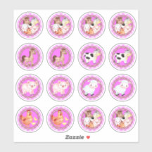 Nutztiere Set barnyard Gingham hellrosa