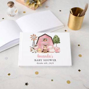 Nutztiere, Süße Tiere, Rosa Scheune, Babyparty Gästebuch