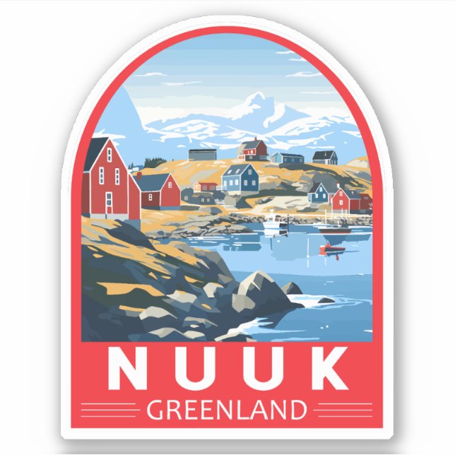 Nuuk Grönland Reisen Vintag Aufkleber (Vorderseite)