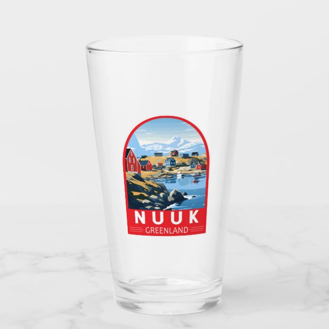 Nuuk Grönland Reisen Vintag Glas (Vorderseite)