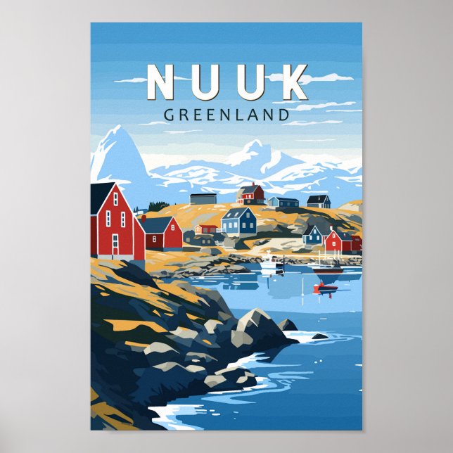 Nuuk Grönland Reisen Vintag Poster (Vorne)