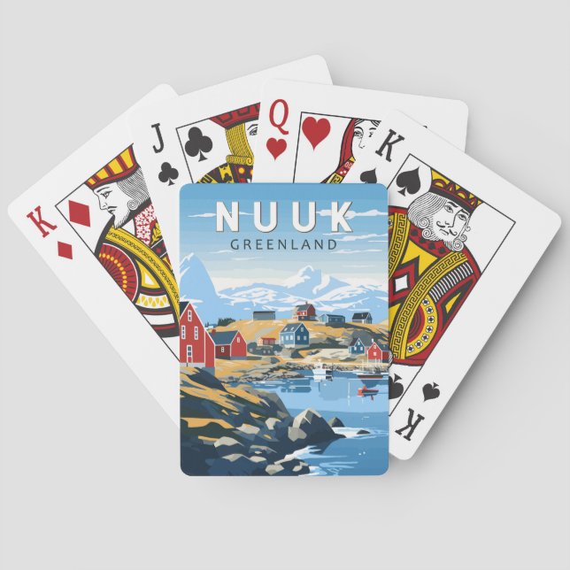 Nuuk Grönland Reisen Vintag Spielkarten (Rückseite)