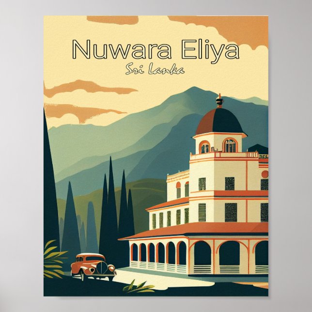 Nuwara Elia Sri Lanka Minimalistisch Travel Poster (Vorne)