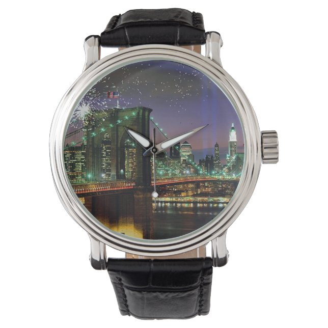 NY Brooklyn Bridge Watch Armbanduhr (Vorderseite)