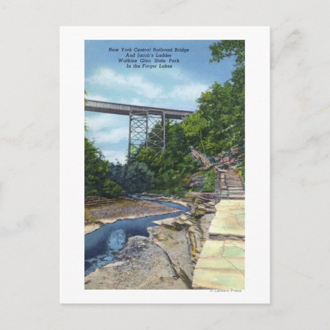 NY Central RR Bridge, Jacob's Ladder Postkarte (Vorderseite)